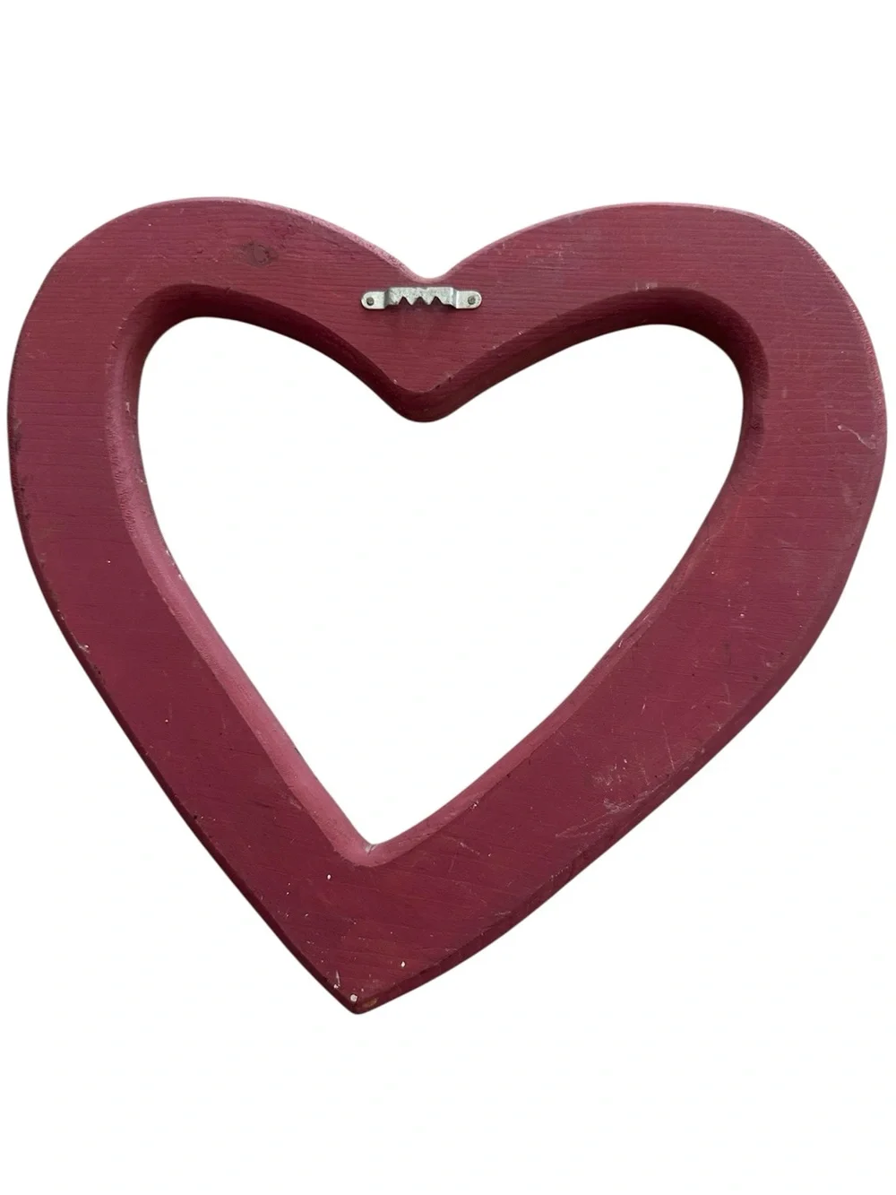 Vintage Maroon‎ Heart Shaped Decoration With White flowers Wooden hand painted